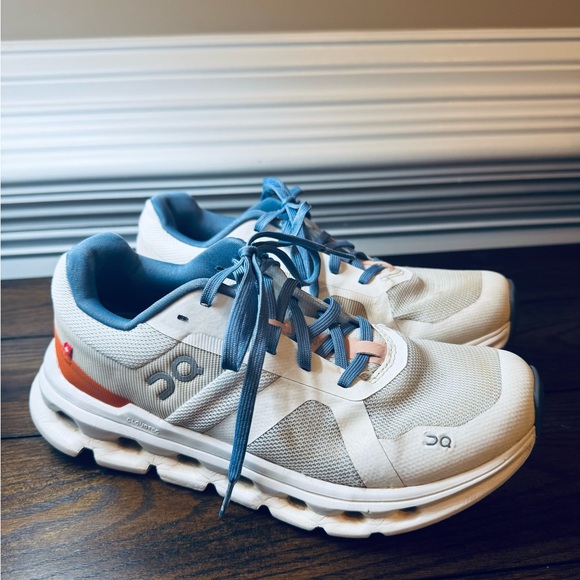 On Running Blue and White Sneakers - Picture 1 of 5